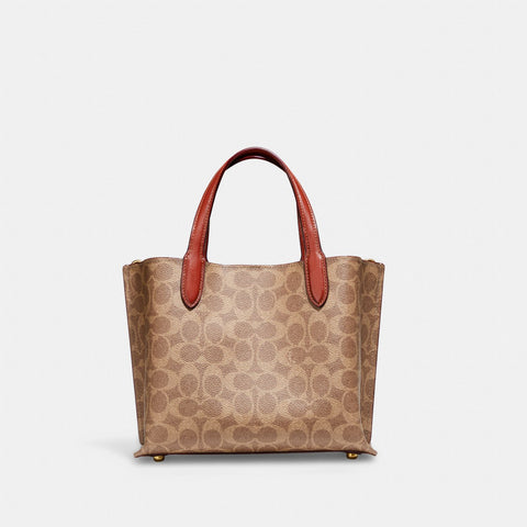 Coach Women's Tan Caramel Willow Tote 24 In Signature Canvas Tote | Coach In Lebanon