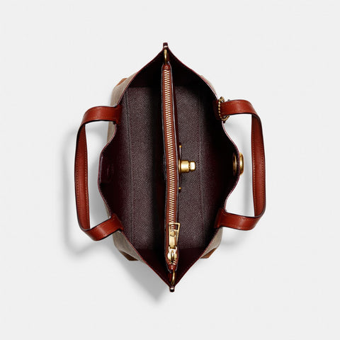 Coach Women's Tan Caramel Willow Tote 24 In Signature Canvas Tote | Coach In Lebanon