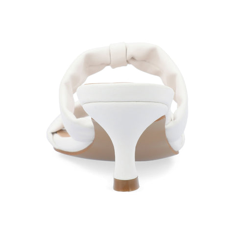 Journee Collection Women's White  Dyllan Kitten Block Heeled Sandals | Journee Collection  in Lebanon