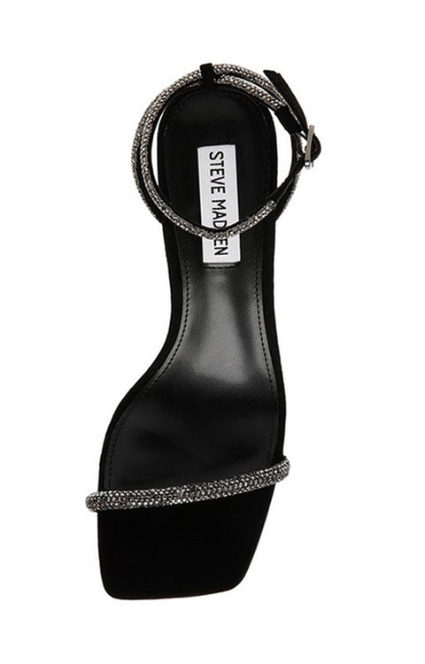 Steve Madden Women's Black Leva Rhinestone Heel Sandals|Steve Madden In Lebanon
