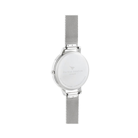 Oliva Burton London Women's Silver Sunlight Floral Big Dial Watch| Oliva Burton In Lebanon