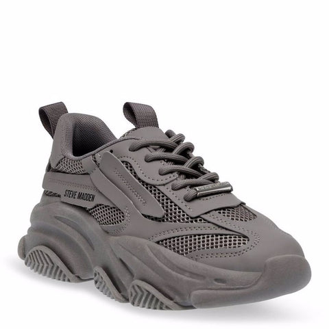Steve Madden Women's Paloma Grey Possession-E Sneakers | Steve Madden In Lebanon