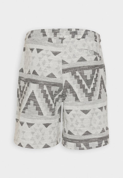 Redefined Rebel Men's White & Dark Gray Marl Pattern Printed Shorts | Redefined Rebel In Lebanon