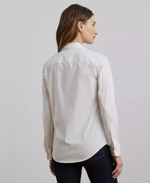 Lauren Ralph Lauren Women's White Non-Iron Straight-Fit Shirt |Lauren Ralph Lauren In Lebanon
