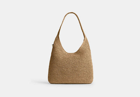 Coach Women's Beige Straw Brooklyn Shoulder Bag |Coach In Lebanon