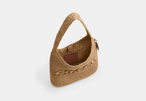 Coach Women's Beige Straw Brooklyn Shoulder Bag |Coach In Lebanon
