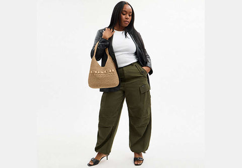 Coach Women's Beige Straw Brooklyn Shoulder Bag |Coach In Lebanon