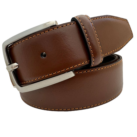 The Men's Store Bloomimgdale's Men's Brown Classic Stitched Leather Belt |The Men's Store Bloomimgdale's In Lebanon