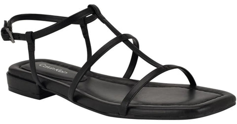 Calvin Klein Women's Black Sallia Strappy Caged Flat Sandals | Calvin Klein In Lebanon