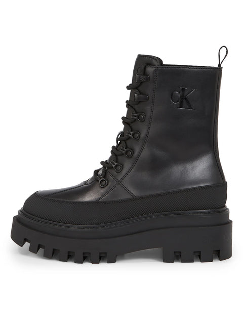 Calvin Klein Jeans Women's Black Flatform Lace Up Boot Lth | Calvin Klein In Lebanon