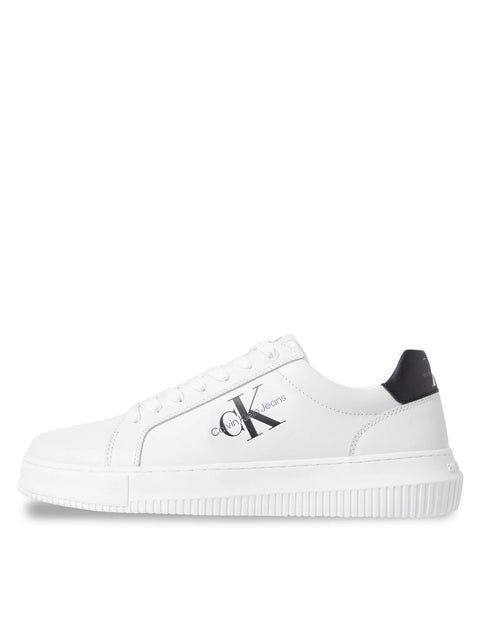 Calvin Klein Jeans Men's White Chunky Cupsole Monologo Sneakers | Calvin Klein Jeans In Lebanon