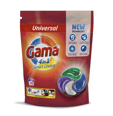 Gama 4-in-1 Smart Choice Laundry Capsules 18Pcs | Gama In Lebanon