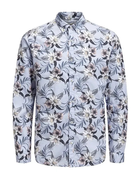 Jack & Jones Men's Baby Blue Floral Shirt  | Jack & Jones In Lebanon