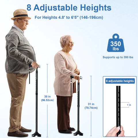 KingPavonini Walking Cane for Men Women Stability Free Standing Foldable Cane Ergonomic Handle| KingPavonini In Lebanon