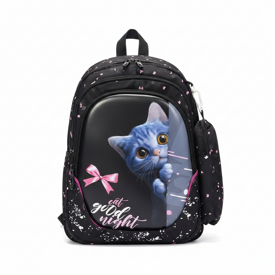 SD Black Cat School Bag + Pencilcase
