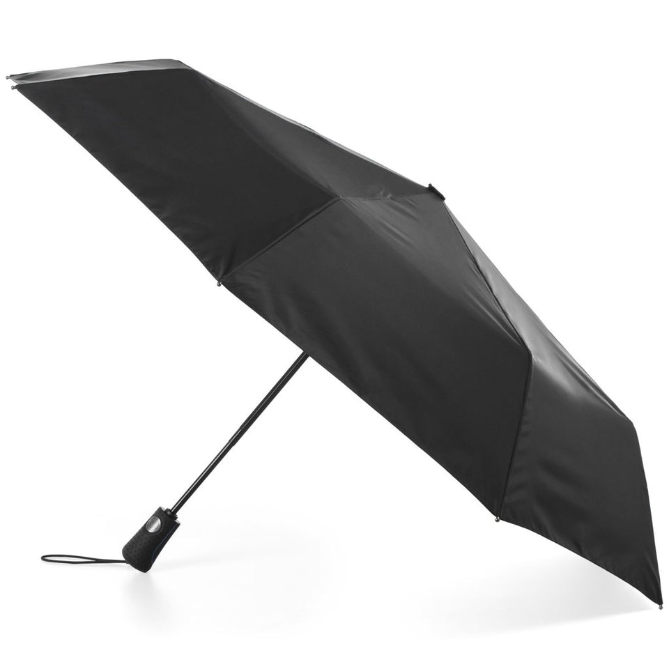 totes Black Automatic Open Water-Resistant Foldable Travel Umbrella