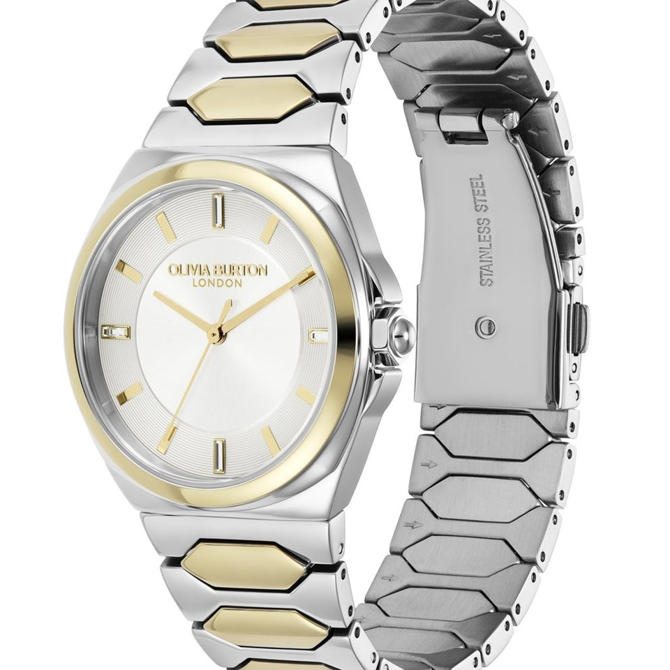 Olivia Burton Womens Silver Sports Luxe Honeycomb Watch