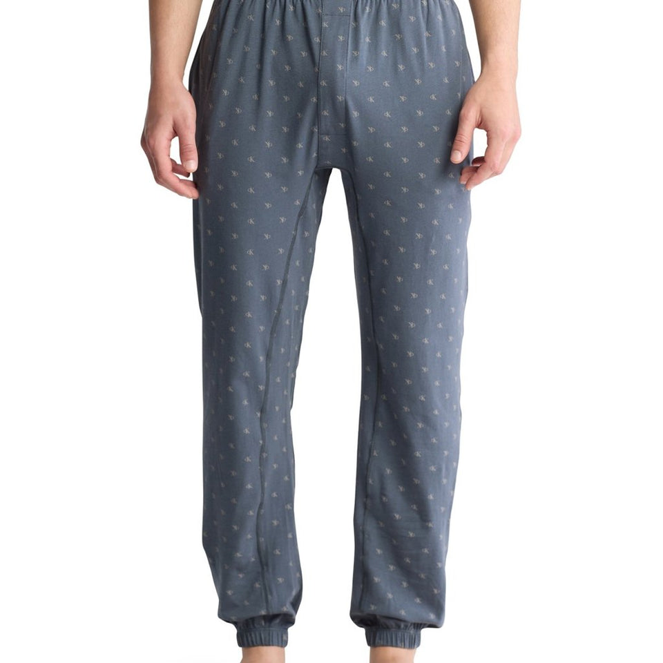 Calvin Klein Men's Grey Diamond Pattern Jogger Pajama Bottoms