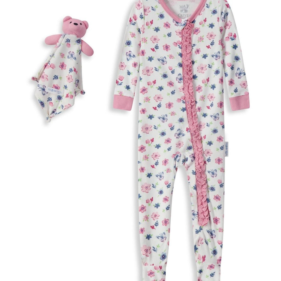 MaxOlivia Baby Girl's Multi Snug Fit 2-Piece Overall 