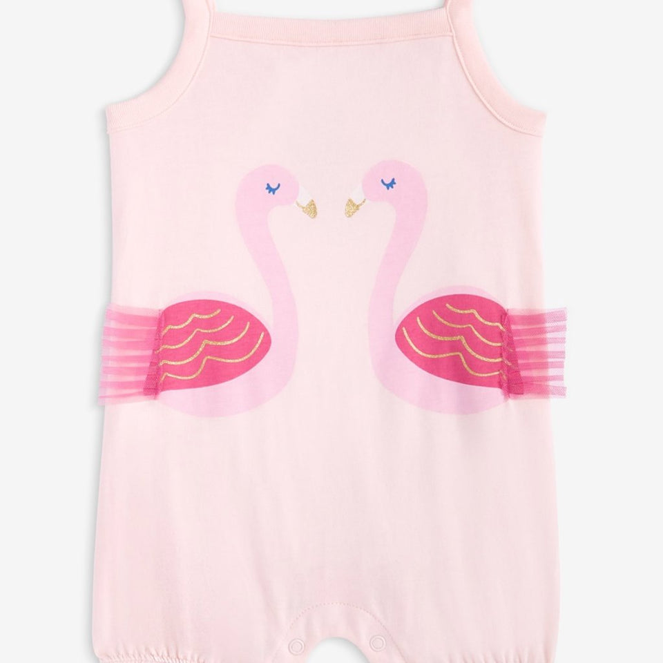 First Impressions Baby Girl's Beloved Pink Flamingo Graphic Romper