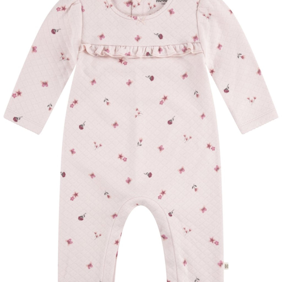 Huggies Girl's Lotus Quilted Coverall and Headband Set