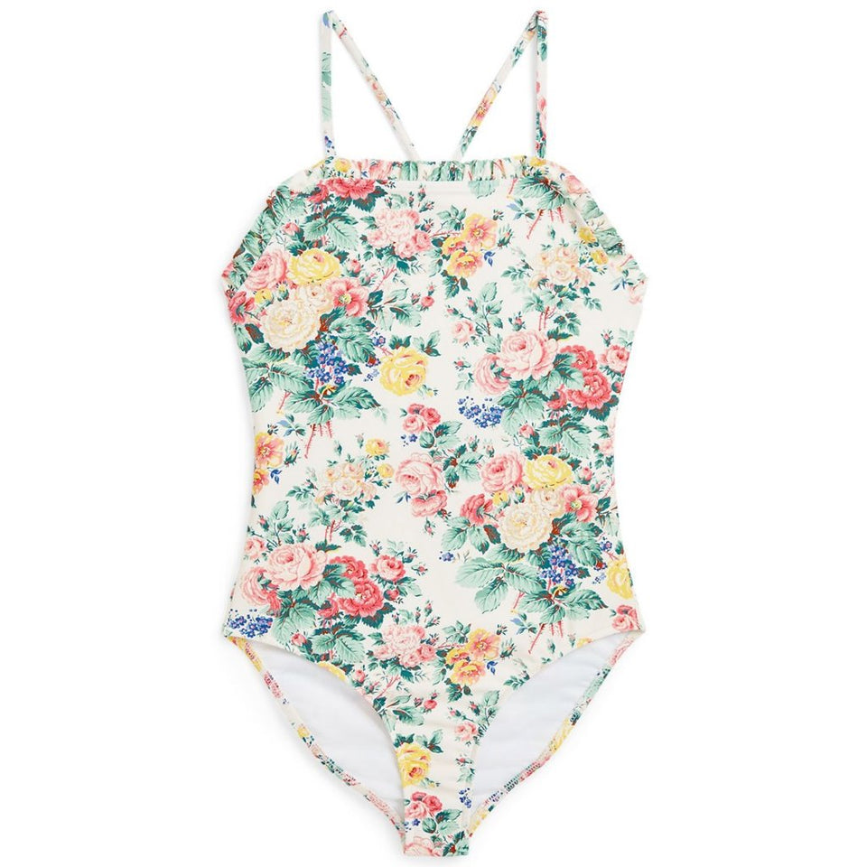 Polo Ralph Lauren Girl's Portia Floral Ruffled One-Piece Swimsuit