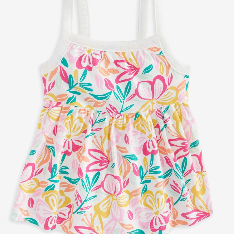 First Impressions Baby Girl's Angel White Tropical Floral-Print Dress