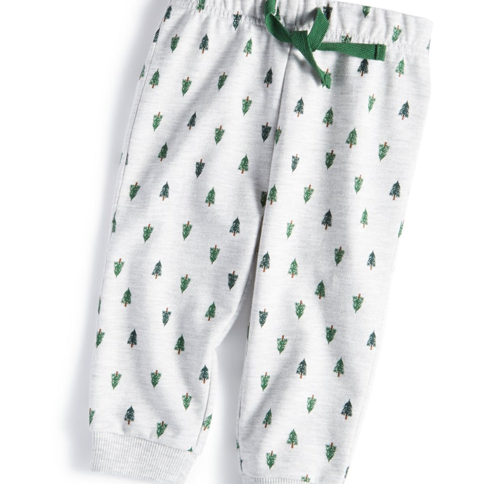 First Impressions Baby Boy's Slate Heather Trees Sweatpants