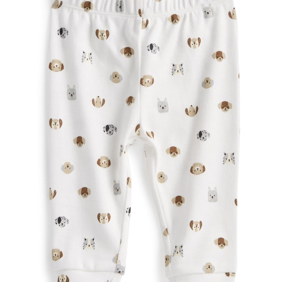 First Impressions Baby Boy's Angel White Doggy Friends Jogger Sweatpants