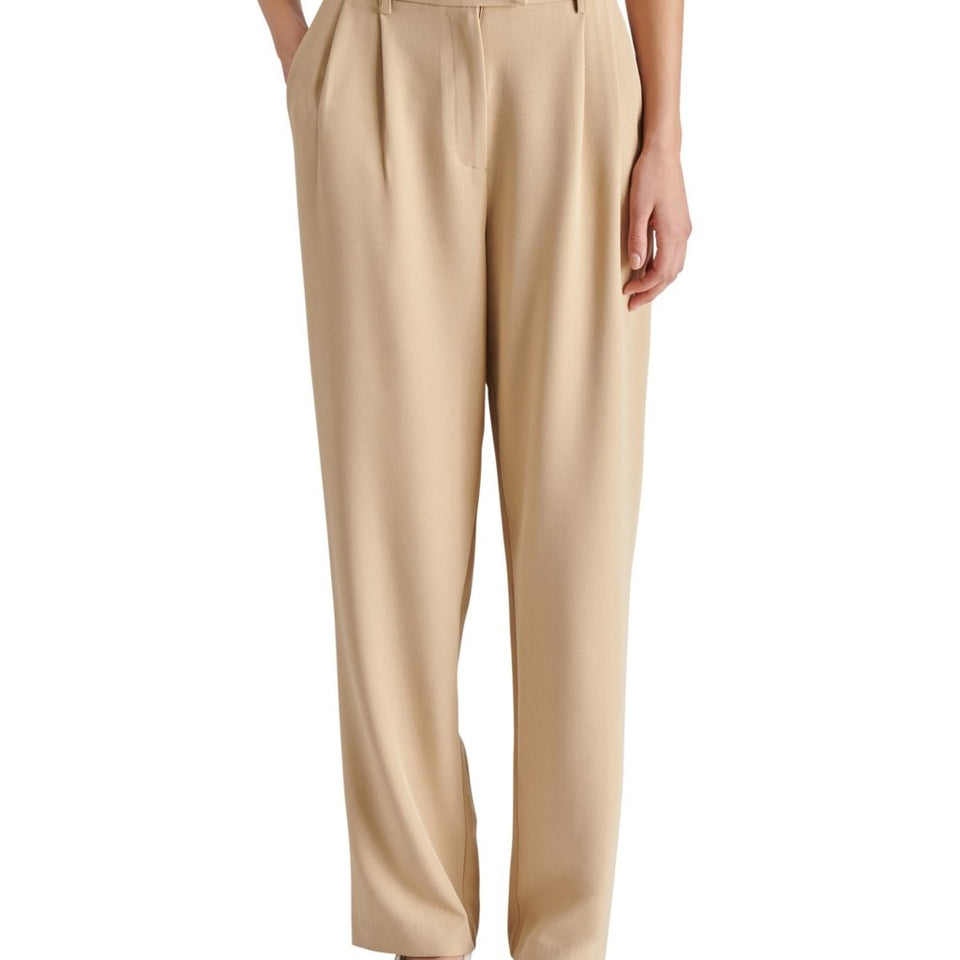 Steve Madden Women's Dusty Taupe Neave Pleated Tab-Waist Trousers