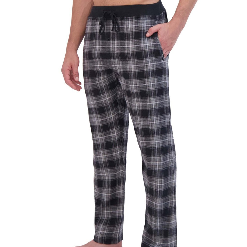 Hanes Men's Black Plaid Ultra Soft Flannel Pajama Bottom