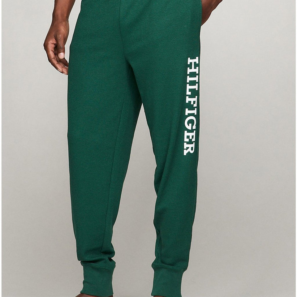 Tommy Hilfiger Men's Spruce Thermal Logo Jogger Pajama Bottom