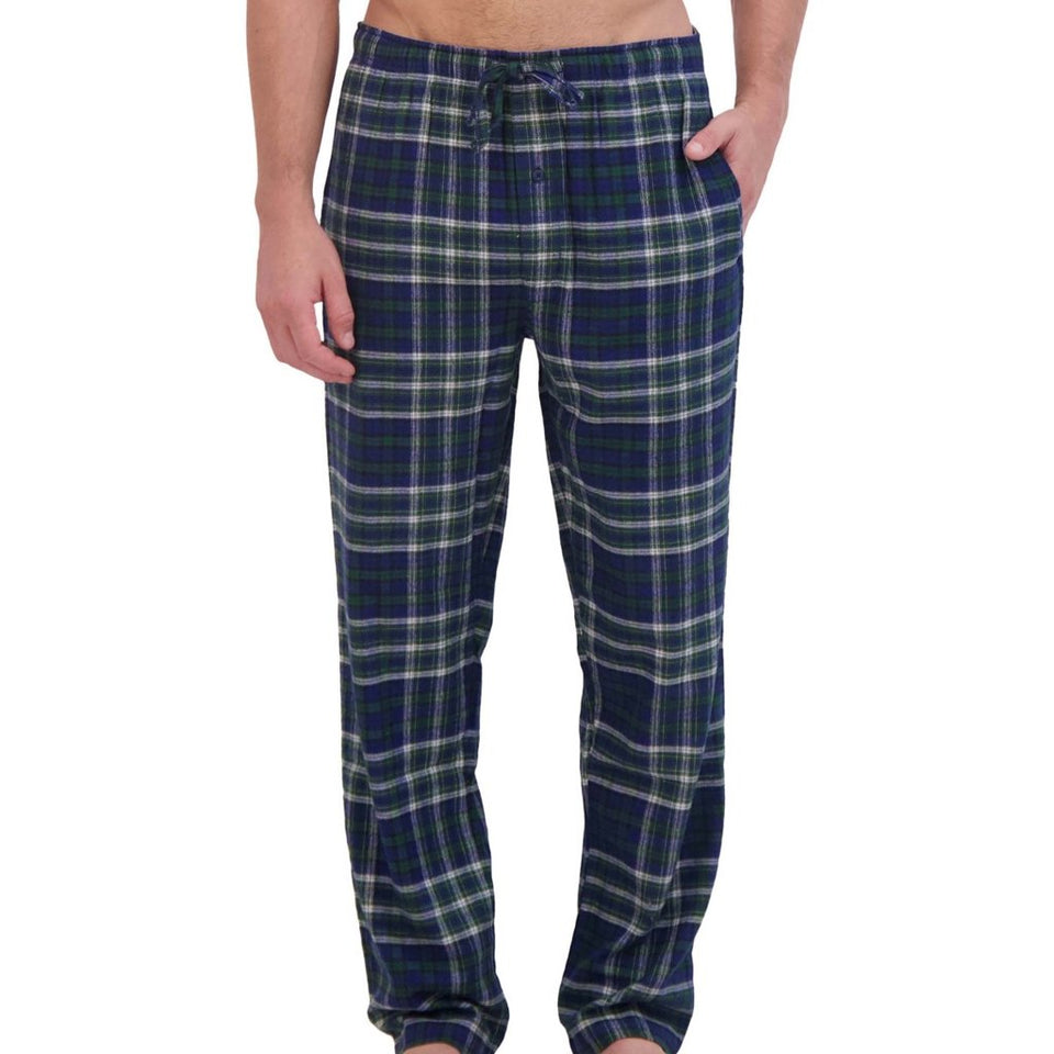 Hanes Men's Green Flannel Sleep Pajama Bottom