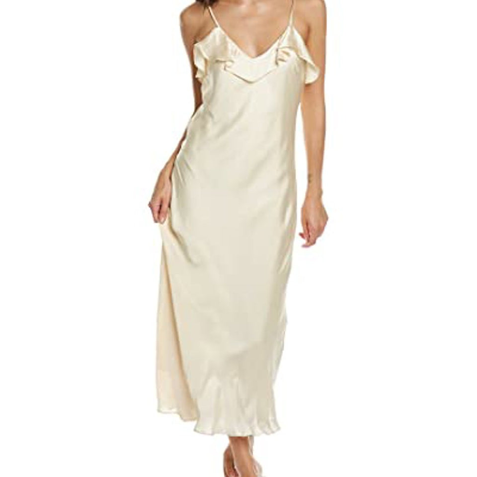Lucy Paris Women's Light Yellow Sienna Ruffle Maxi Dress