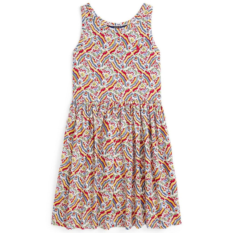 Polo Ralph Lauren Girl's Multicolor Italian Riviera Motif Cotton Dress