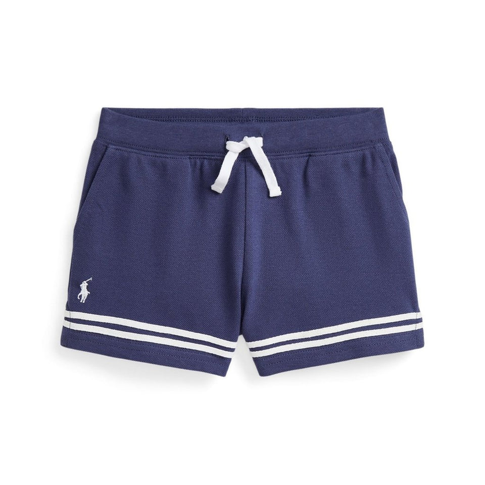 Polo Ralph Lauren Girl'sNavy White Striped Stretch Mesh Shorts