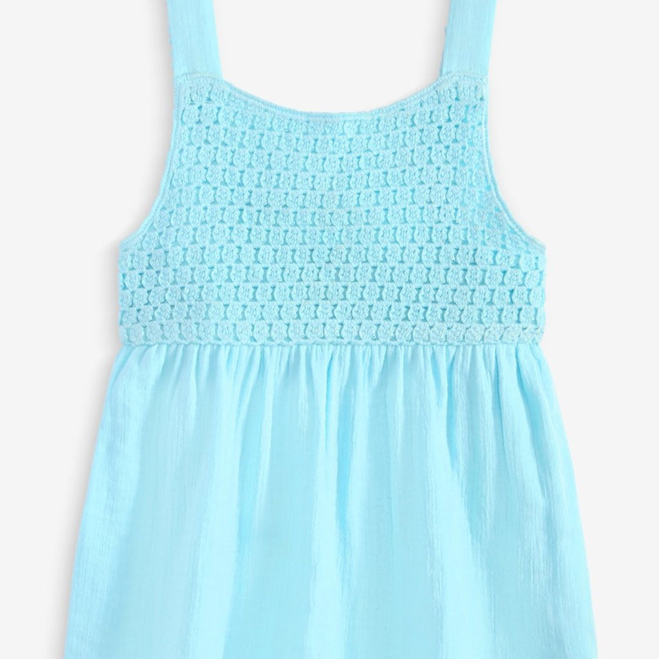 Epic Threads Girl's Light Blue Crochet Swing SleevelessBlouse