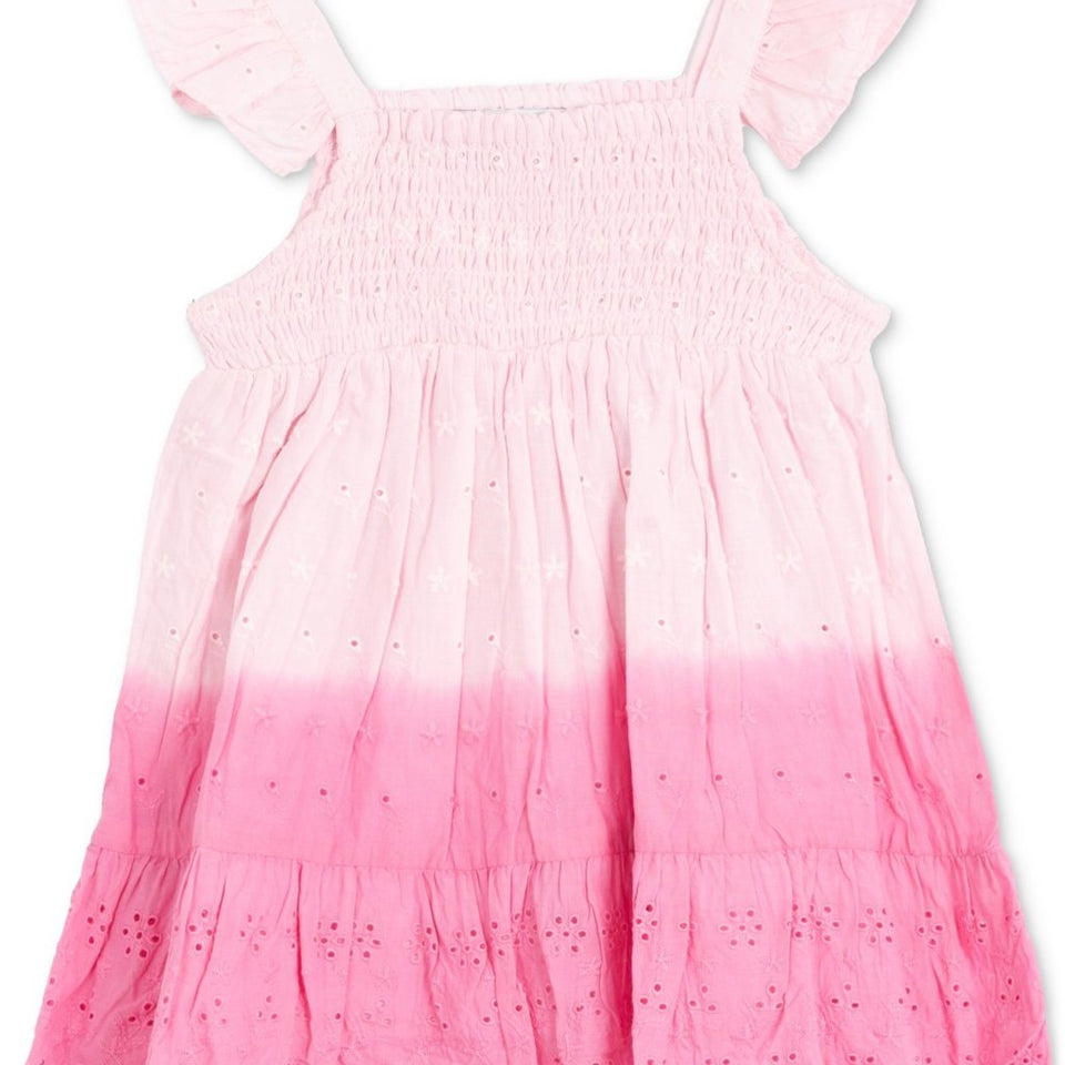 Rare Editions Baby Girl's Pink Ombre Eyelet Flutter-Sleeve Dress