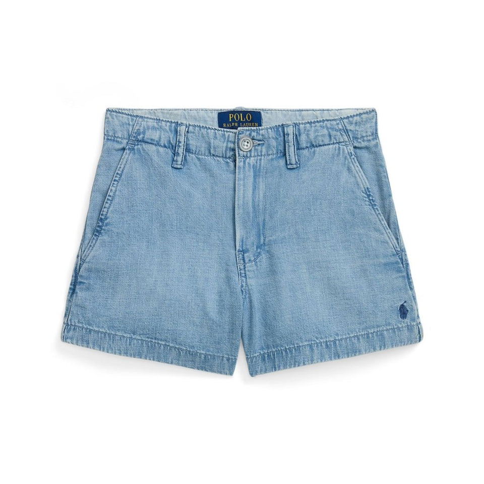 Polo Ralph Lauren Girl's Light Blue Dacey Wash Denim Shorts