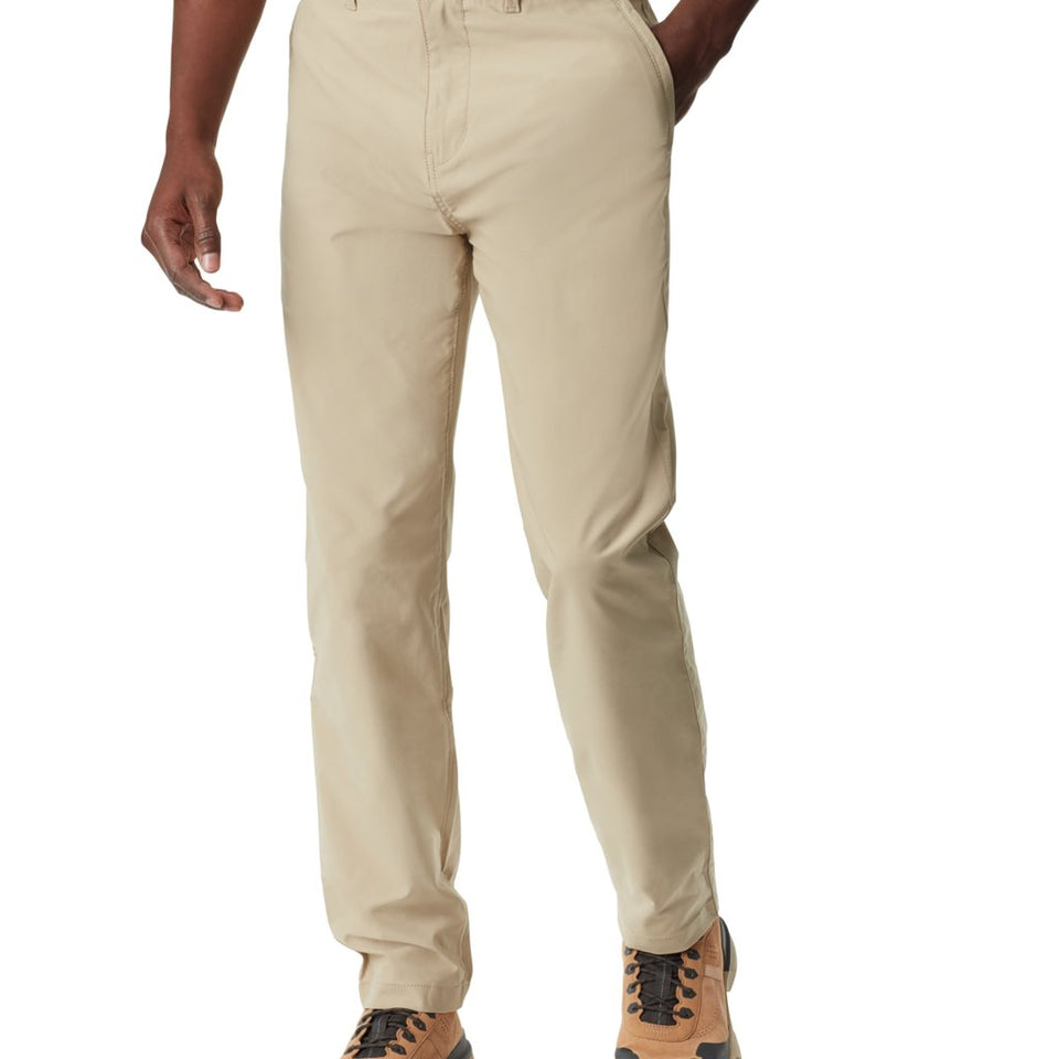 Bass Men's Beige Slim Straight Fit Traveler Casual Trouser Pants