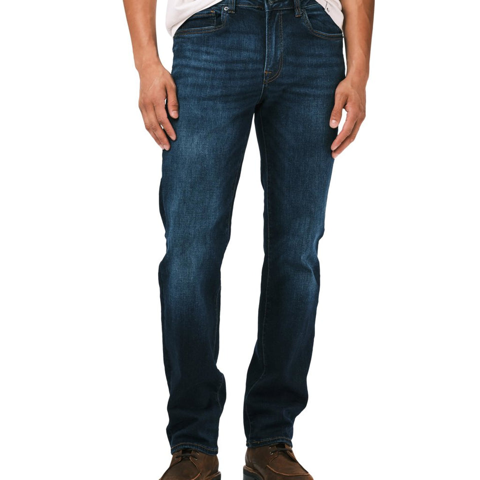Buffalo David Bitton Men's Authentic and Sanded Indigo Straight Six Jeans