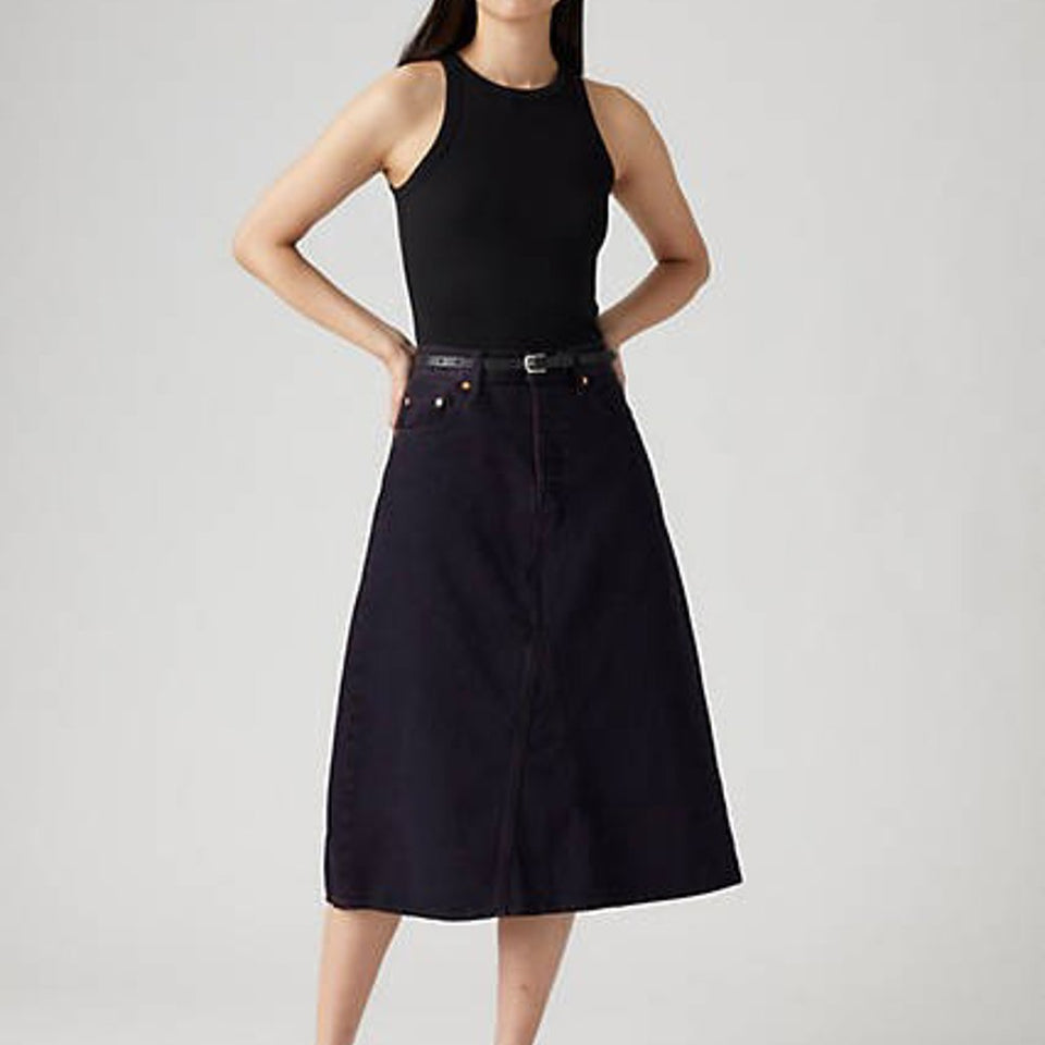 Levis Women's Dark Art Deconstructed High Rise A-Line Skirt