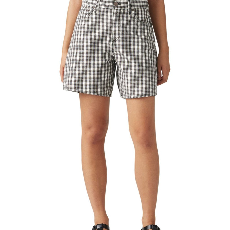 Levis Women's MulticolorMilo Plaid High Rise Baggy Shorts