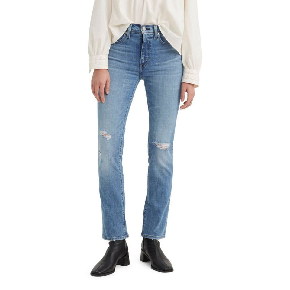 Levis Women's Blue 724 High Rise Straight Jeans
