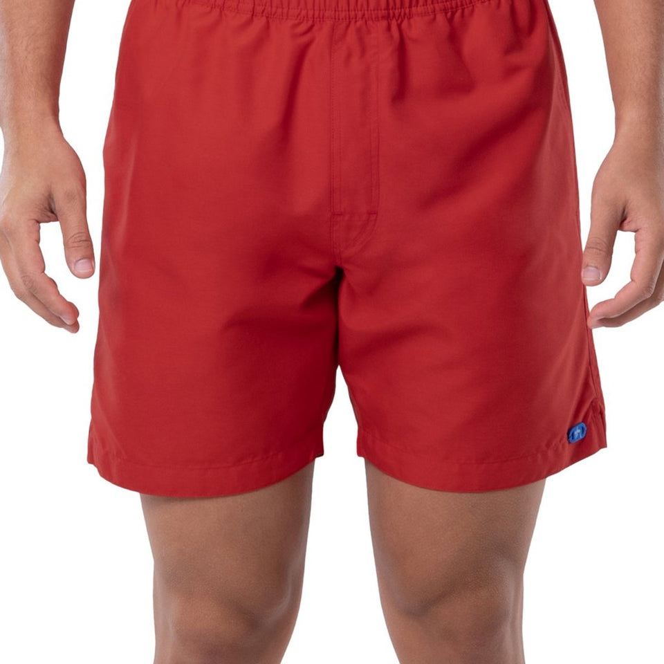 Guy Harvey Men's Red Tonal Print Volley Swim Trunks Shorts