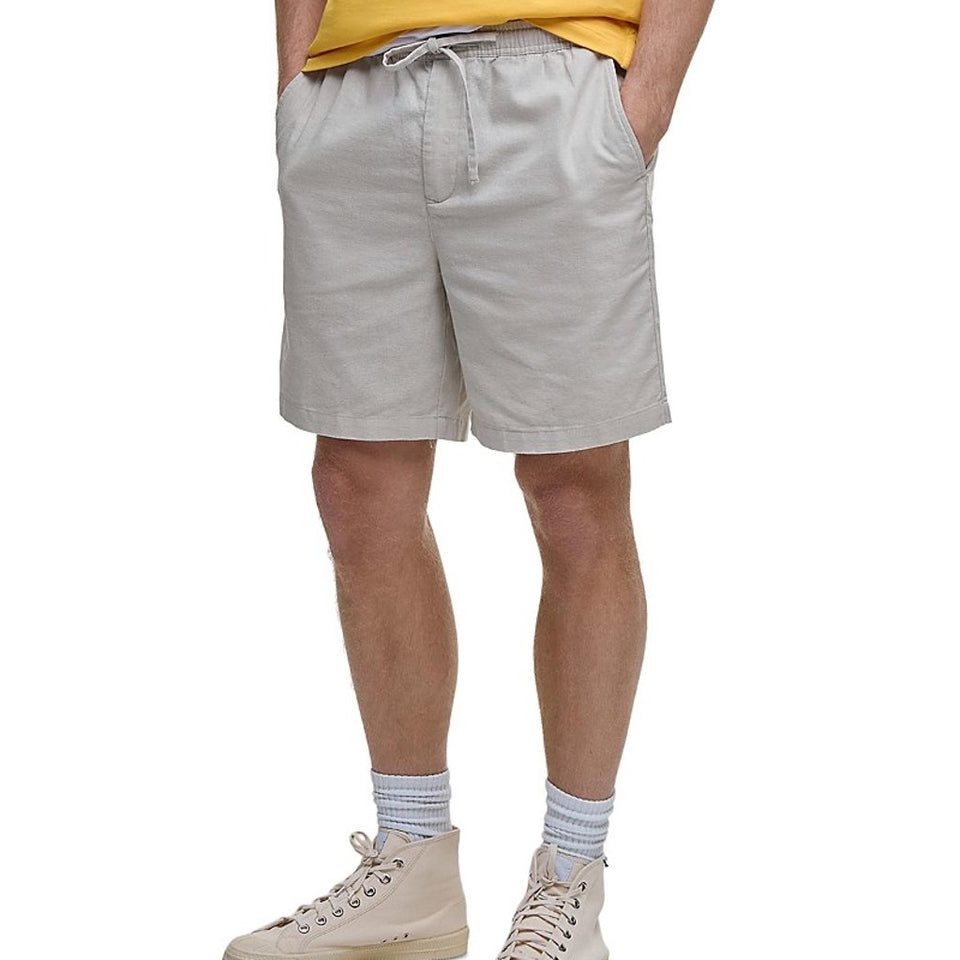 Barbour Men's Light Beige Relaxed Fit Linen Blend Shorts
