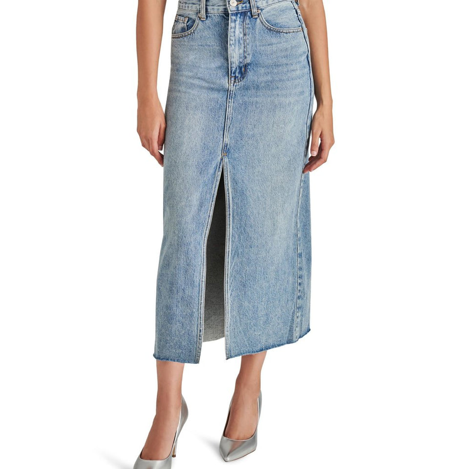 Steve Madden Womens Light Blue Avani Denim Skirt