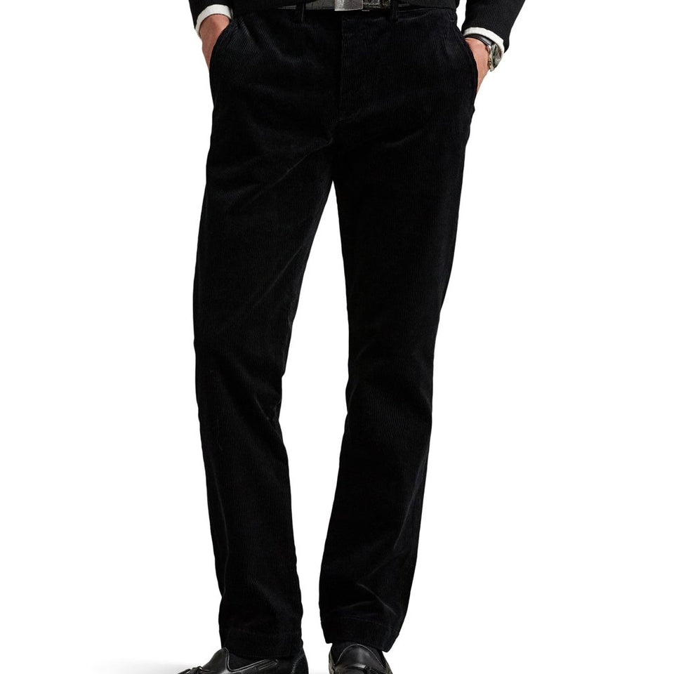 Polo Ralph Lauren Men's Black Straight Fit Stretch Corduroy Pants