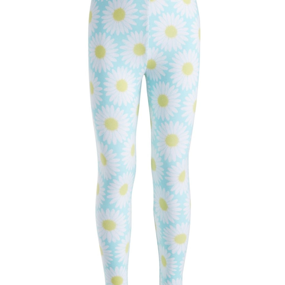 Epic Threads Little Girl's Aqua FlowersRefreshing Teal Daisy-Print Leggings