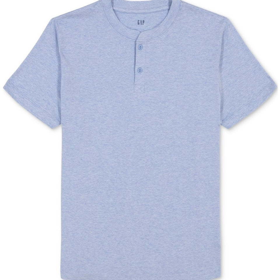 Gap Men's LightBlue Regular Fit Henley Pajama Set